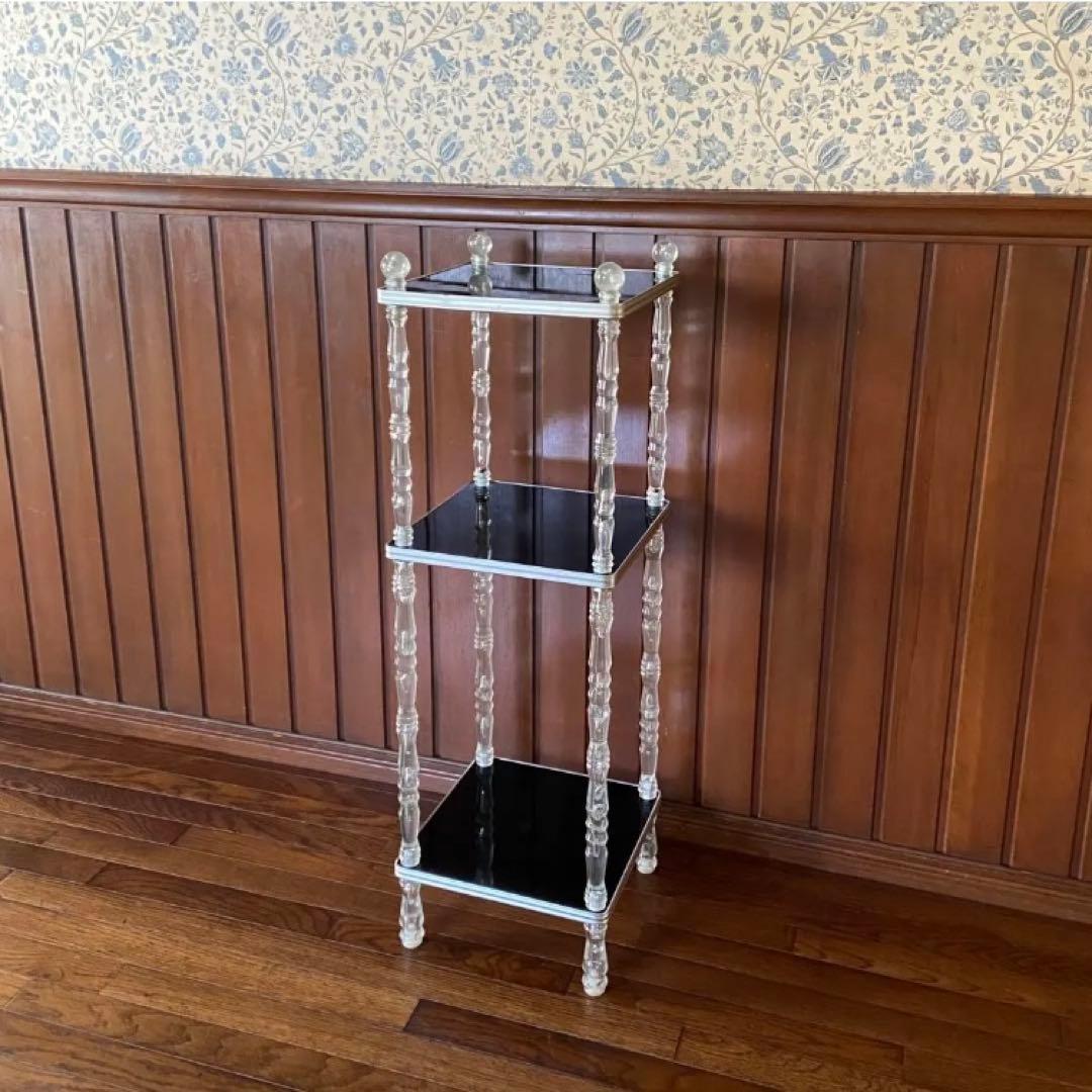 ’70s 昭和レトロ　飾り棚　ブラック　 レトロ家具