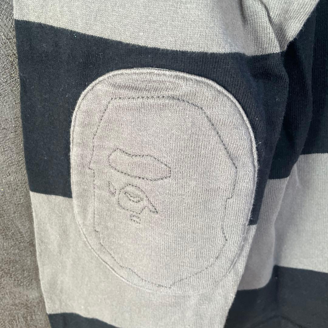 A Bathing Ape ラガーシャツ Mサイズ ブラック/グレーキムタク着用