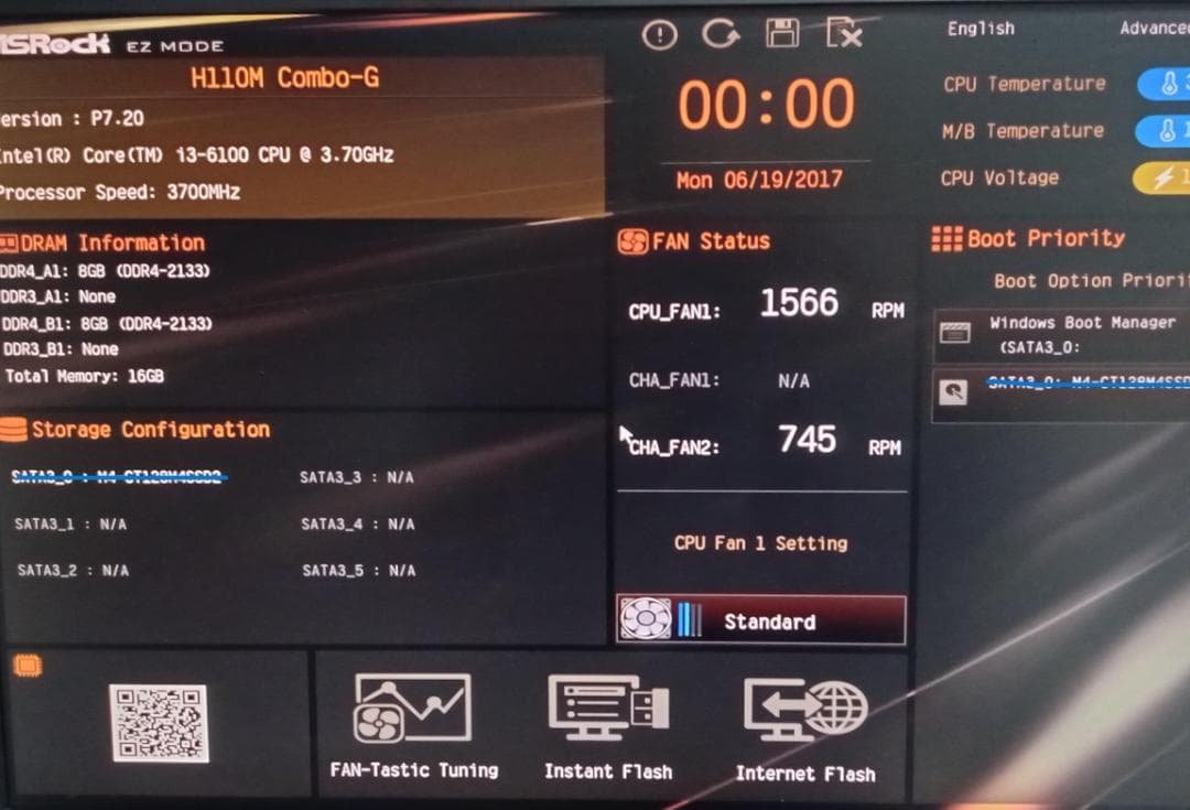 ASRock H110M Combo-G マザーボード メモリCPU付ジャンク