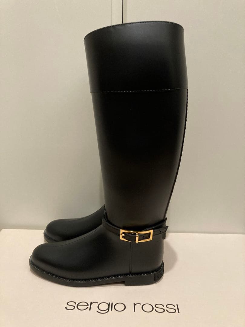 sergio rossi ブラック ロングブーツ