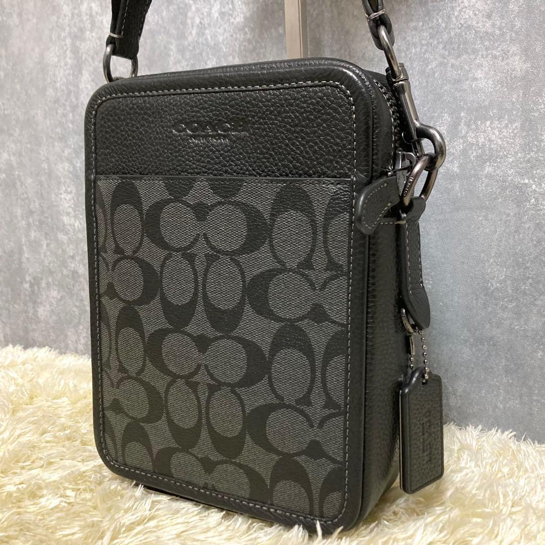 【極美品】コーチ サリバン ショルダーバッグ レザー PVC グレー ブラック