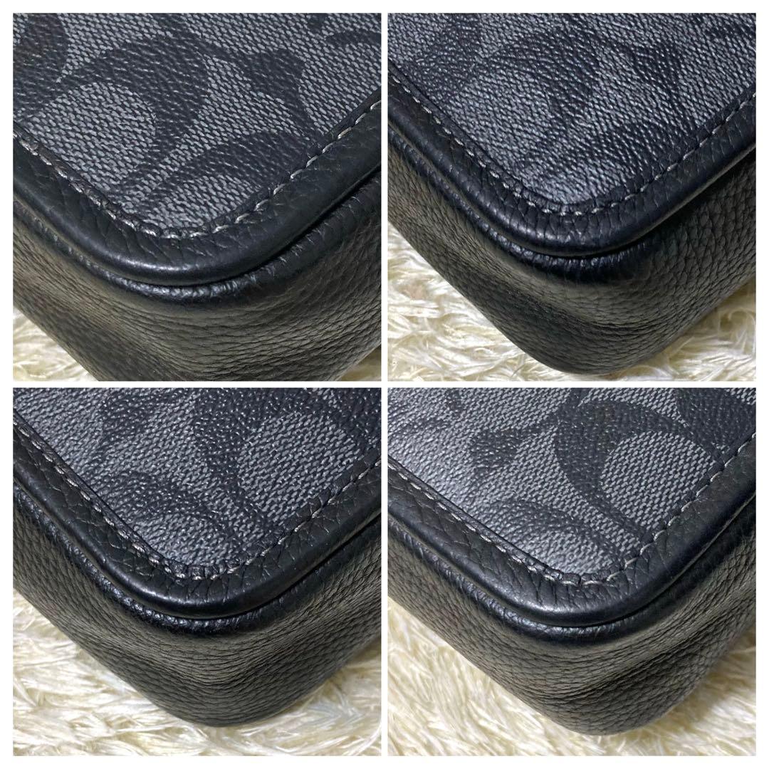 【極美品】コーチ サリバン ショルダーバッグ レザー PVC グレー ブラック