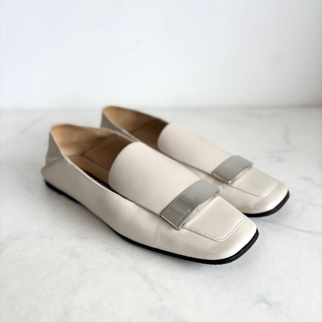 セルジオロッシ 37.5 SR1 SLIPPERS フラットシューズ チョーク