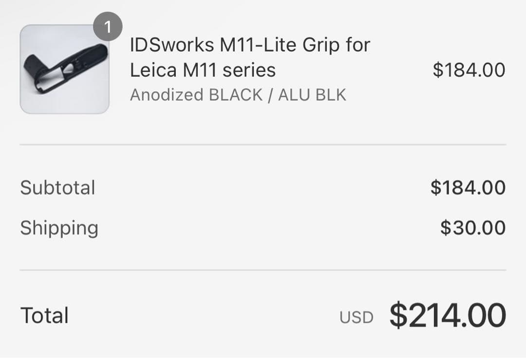 【美品】IDSworks M11-Lite Grip for Leica