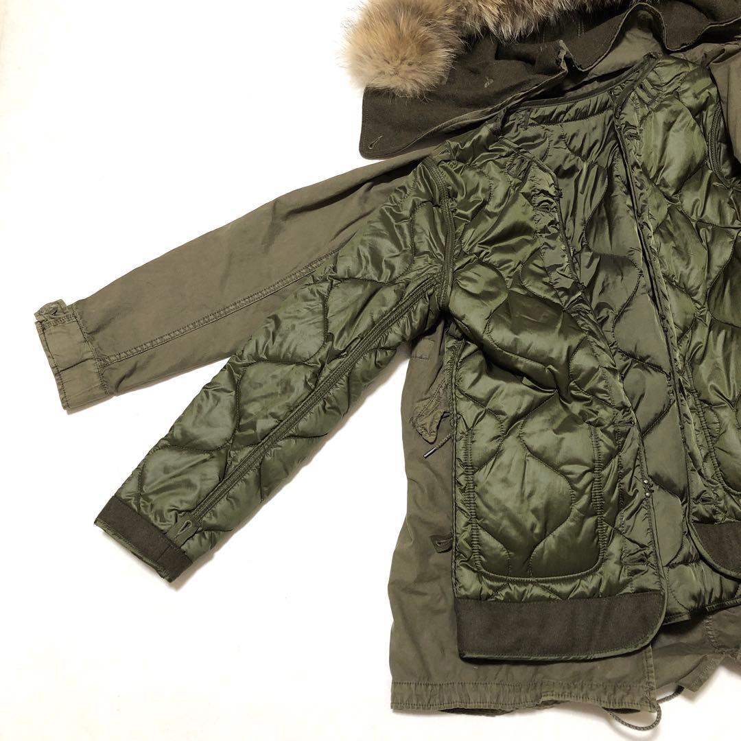 【ゴア】モッズコート ミリタリー キルトインナー ラクーンファー 脱着可能 良品