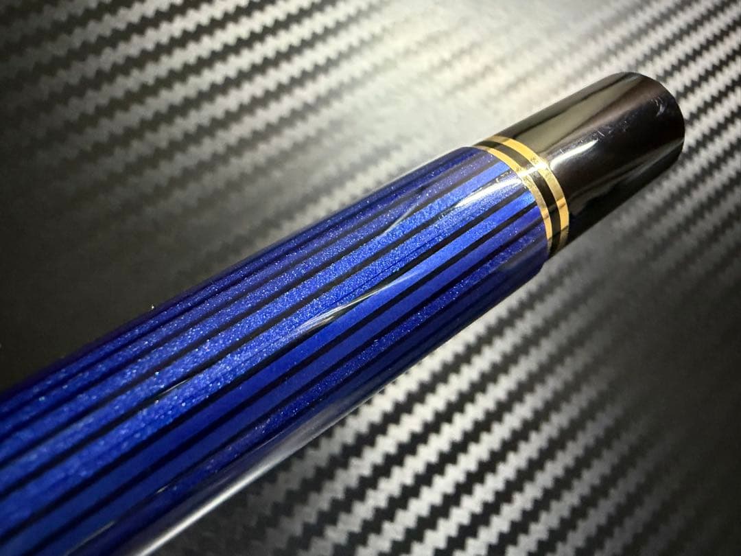 未使用に近い ペリカン スーベレーン M800 青縞 B 太字 万年筆