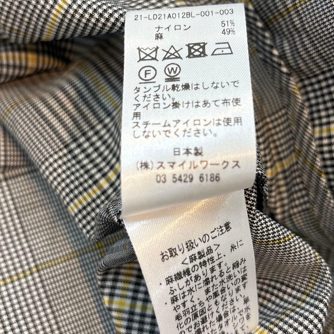 極美品 LUDLOW ラドロー チェック柄 ブラウス リネン