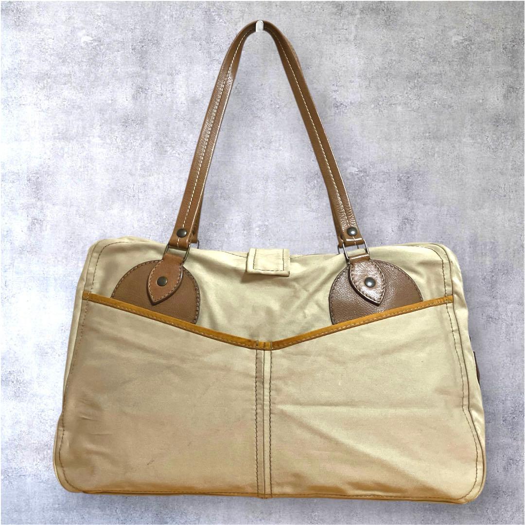 ミュウミュウ ヴィンテージ ボストン型 トートバッグ ショルダーバッグ ベージュ