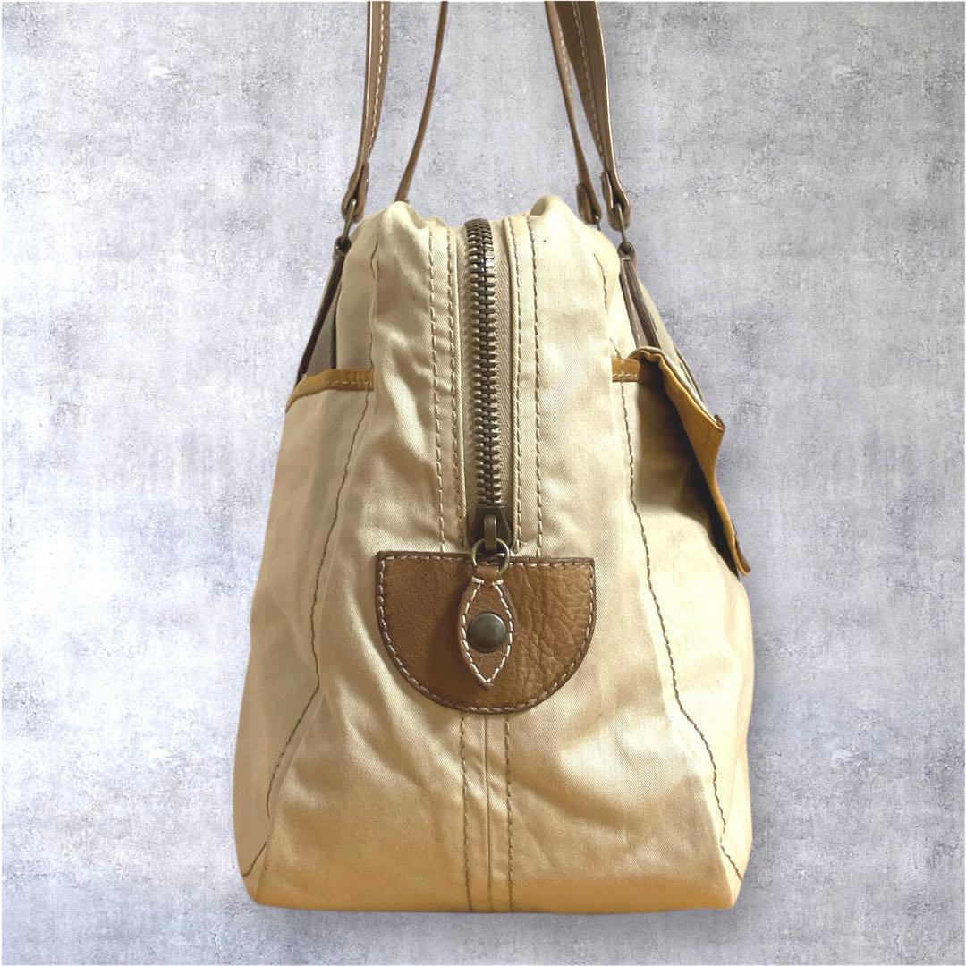 ミュウミュウ ヴィンテージ ボストン型 トートバッグ ショルダーバッグ ベージュ