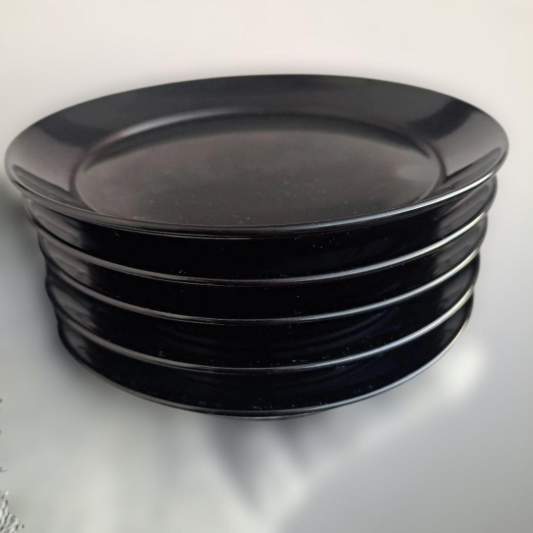 【京都平安　象彦　楪子×5客】天然木製　黒色　長期保管品