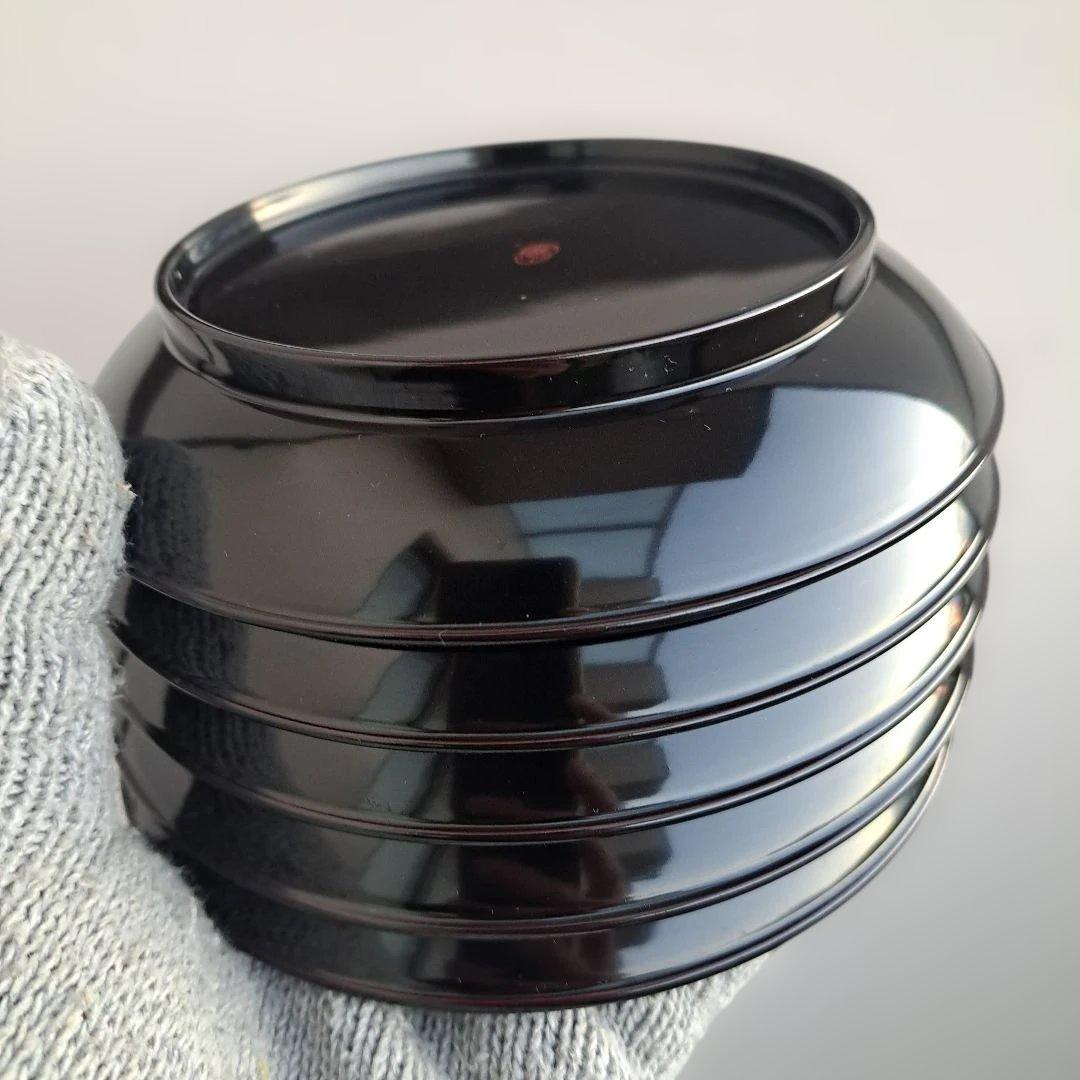 【京都平安　象彦　楪子×5客】天然木製　黒色　長期保管品