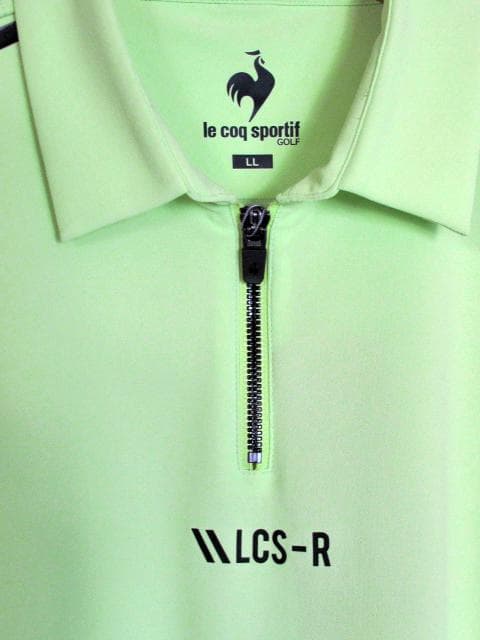 le coq sportif Golf 蛍光グリーン ハーフジップポロシャツ
