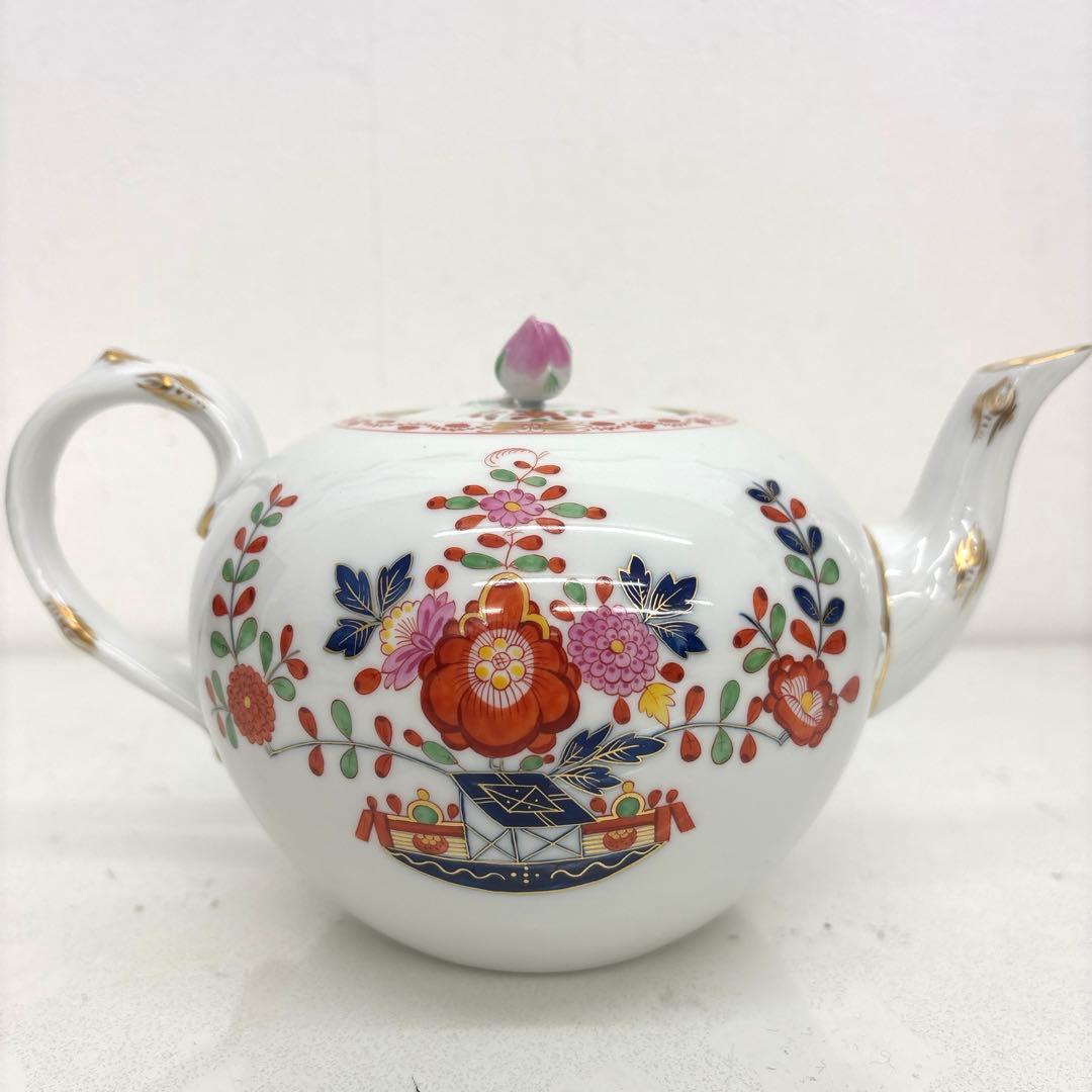 マイセン 柿右衛門写し 花模様 御所車 ティーポットセット カップ&ソーサー 皿