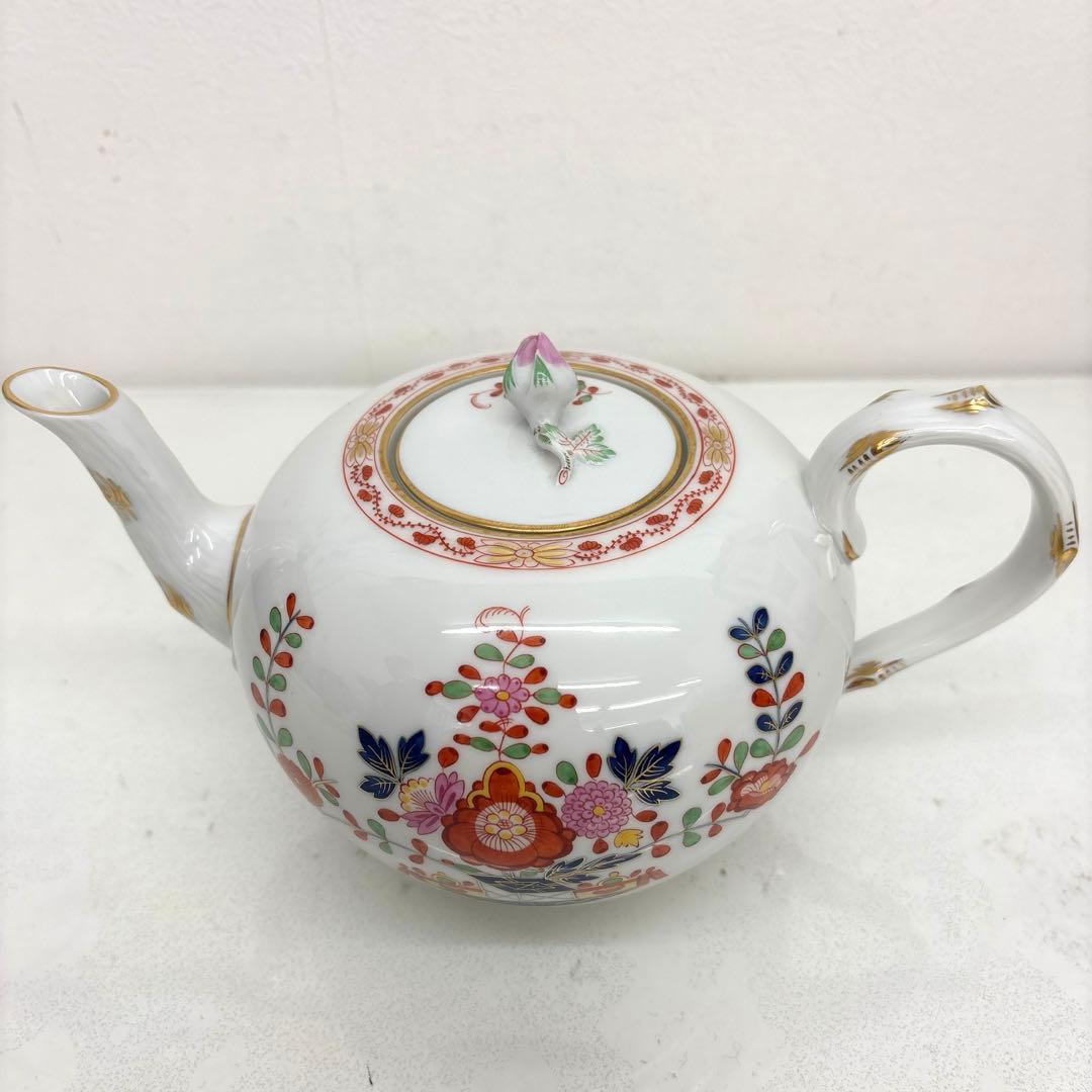 マイセン 柿右衛門写し 花模様 御所車 ティーポットセット カップ&ソーサー 皿