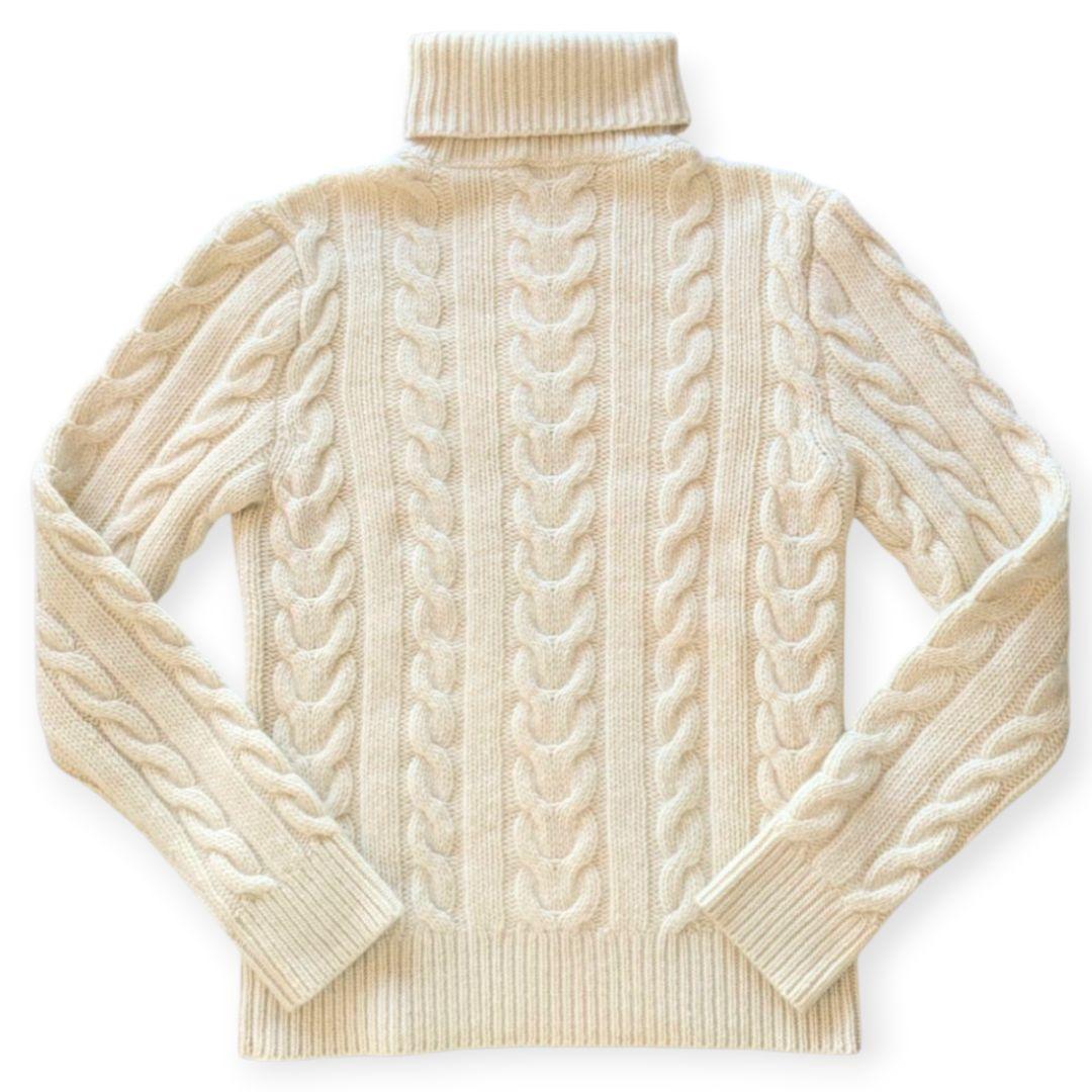 RALPH LAUREN PURPLE LABEL 白カシミヤタートルセーター