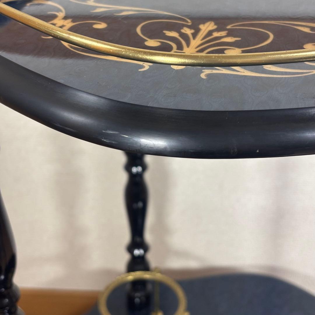 イタリア製 象嵌細工 サービスワゴン キッチンワゴン ワインテーブル ブルー