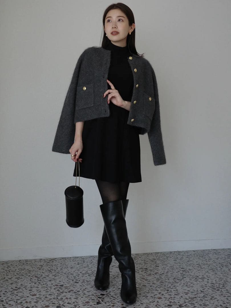 ❤️美品 正規品❤️anuansカットジョーゼットミニワンピースブラウンM