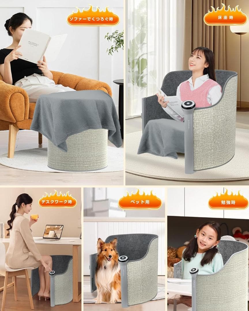 【360°全方位発熱】 パネルヒーター 足元 デスク下 ヒーター 速暖 超省エネ