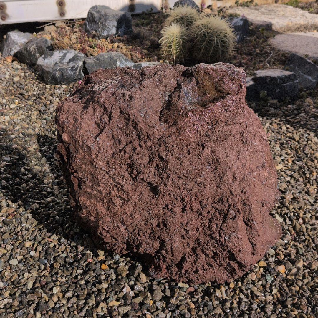 赤　富士　溶岩石　17.8キロ　庭石　石 鑑賞石　石材　庭　坪庭　ガーデニング