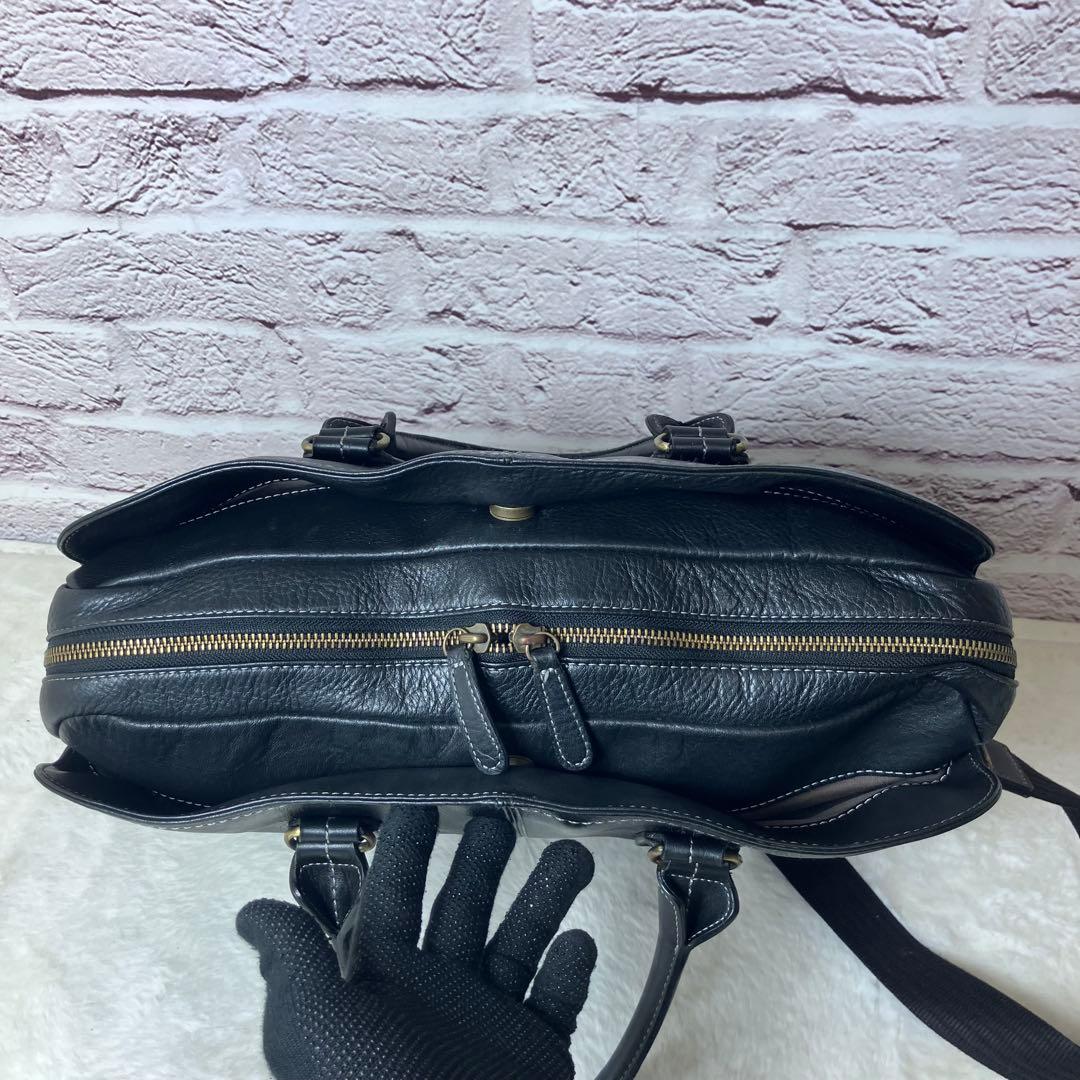 美品✨土屋鞄 プロータ ３室 2way レザー ステッチ ビジネスバッグ 黒