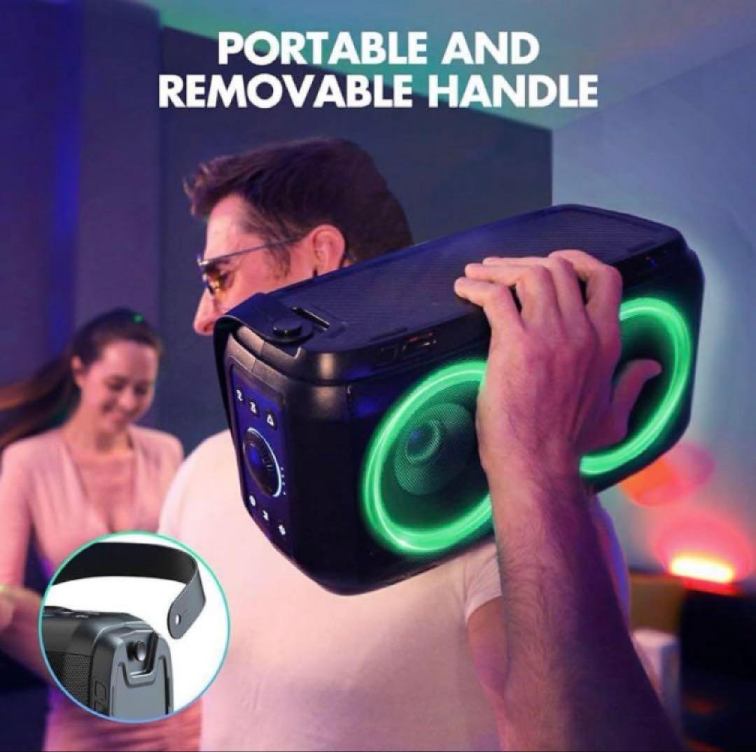 80W Bluetoothポータブルスピーカー 、重低音105dBサウンド