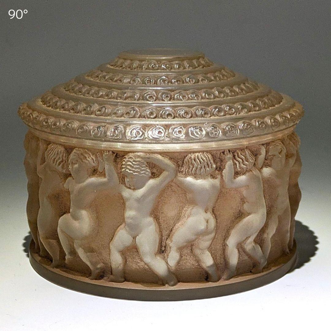 ★生命の神秘★ルネ ラリック アンファン希少な茶パチネ蓋物神秘の子供