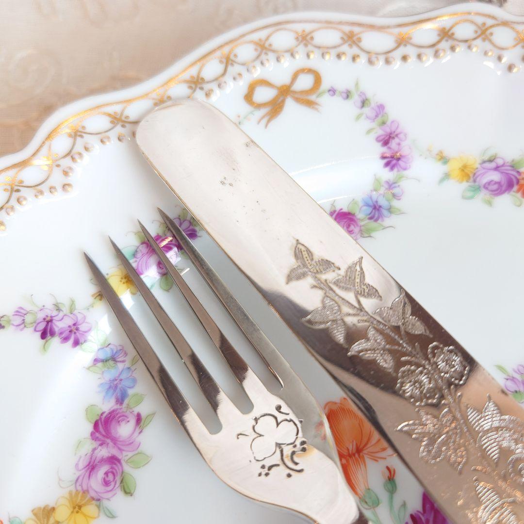 白蝶貝　マザーオブパール　デザートカトラリー　ナイフ　フォーク　アンティーク