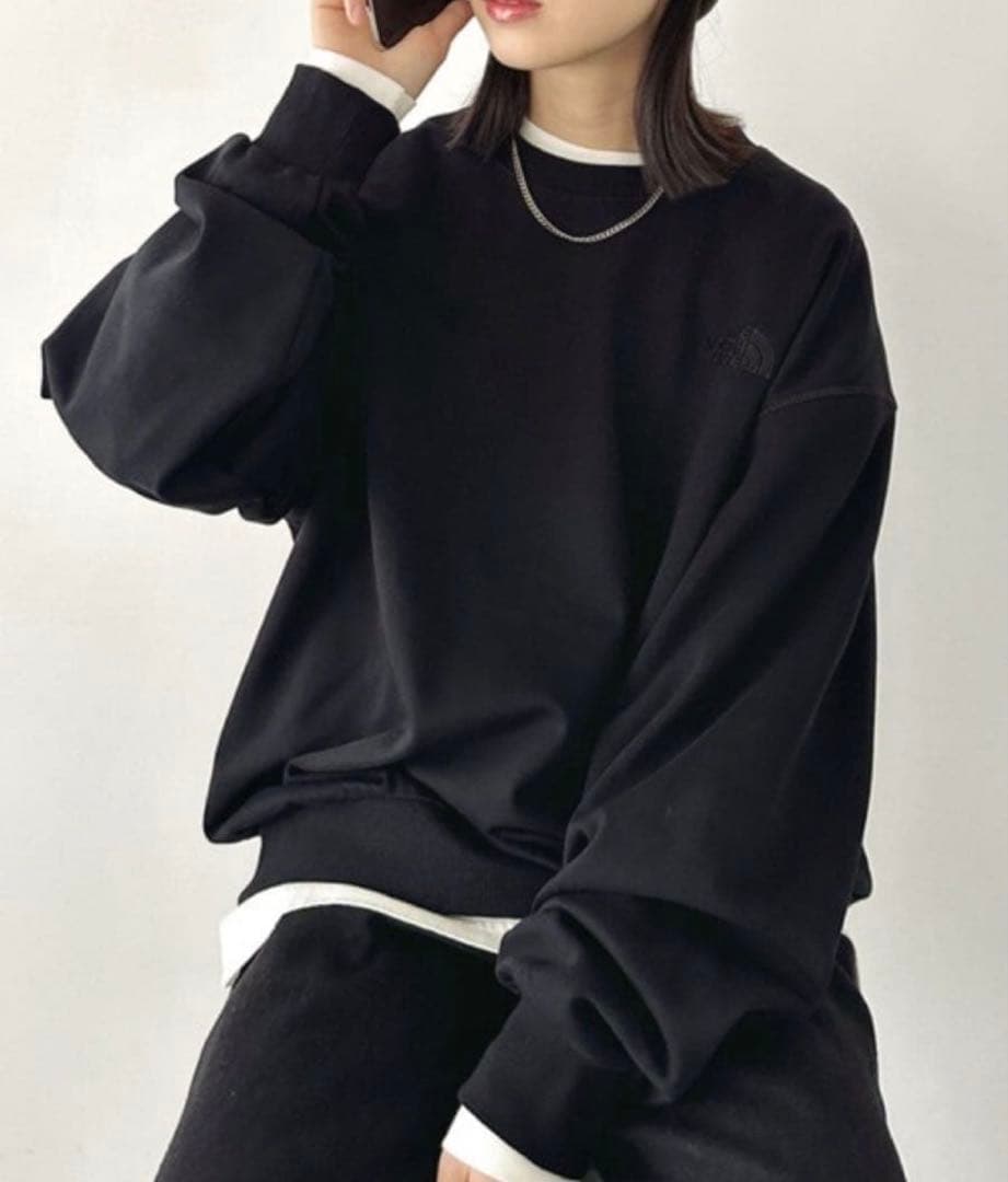 新品 NORTH FACE ルーズフィット スウェット L刺繍ロゴ MK594A