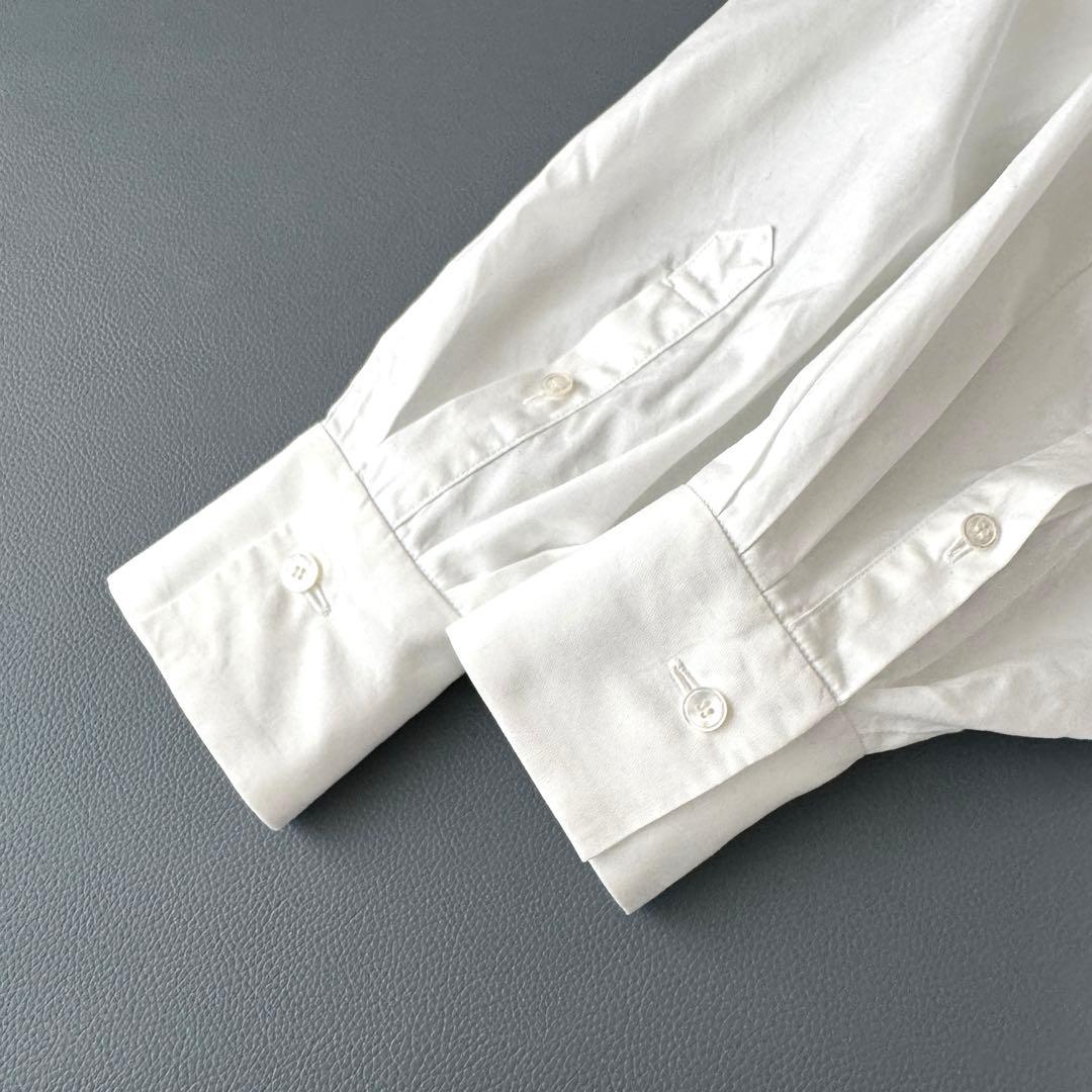 BLAMINK 定価8.2万円 ギャザースタンドカラーリボンブラウス ホワイト