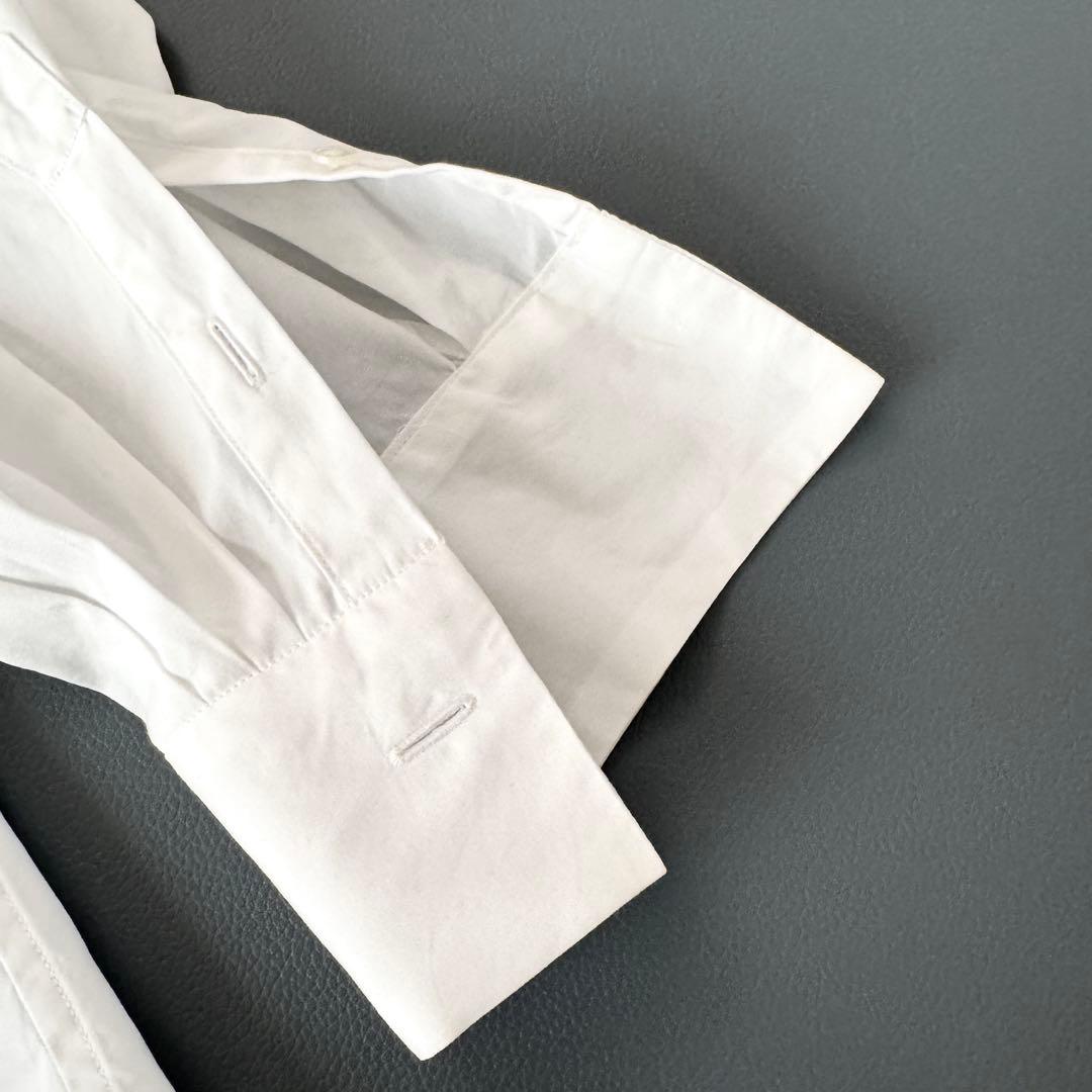 BLAMINK 定価8.2万円 ギャザースタンドカラーリボンブラウス ホワイト