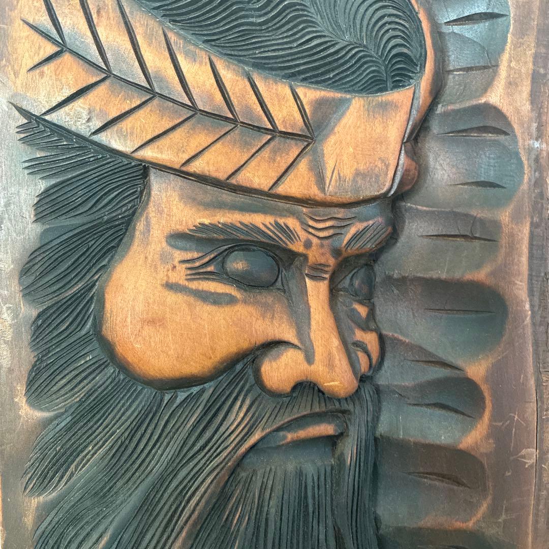 北海道　お土産　木彫り　オブジェ　ヴィンテージ　昭和レトロ