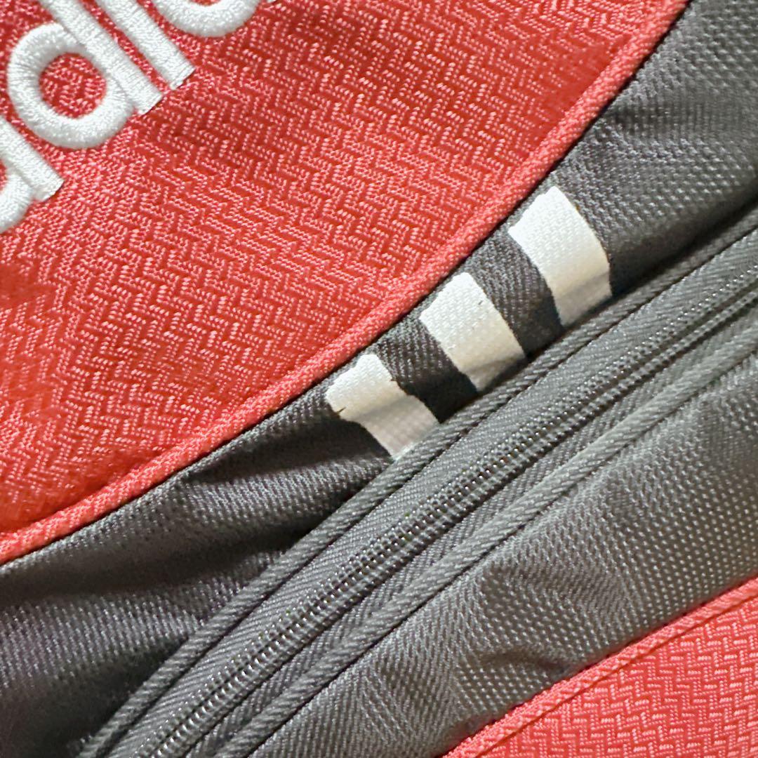 美品 adidas キャディバッグ 9.5型 6分割 軽量 レッド アディダス