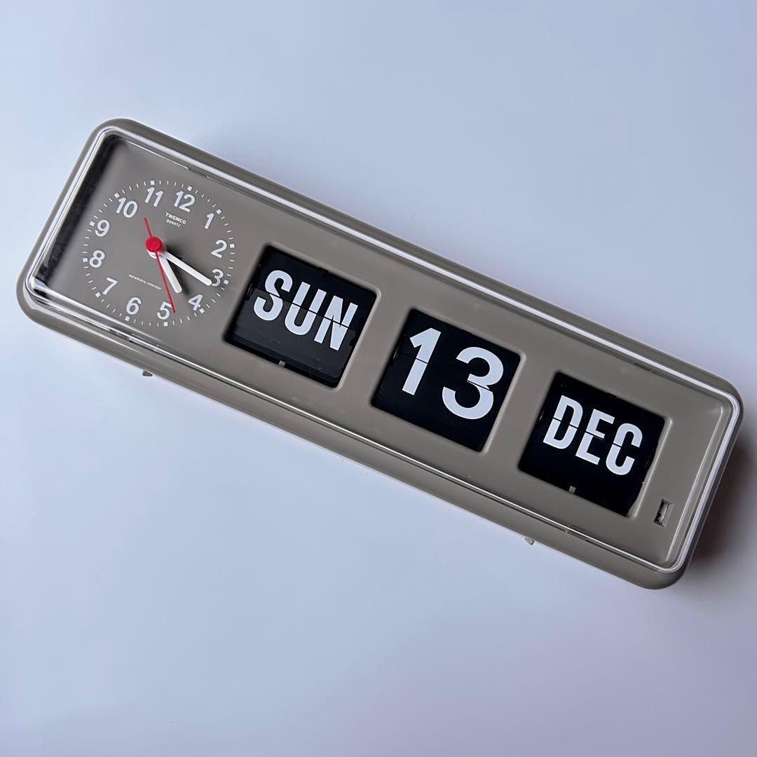 TWEMCO　トゥエンコ　カレンダークロック　BQ-38　グレー