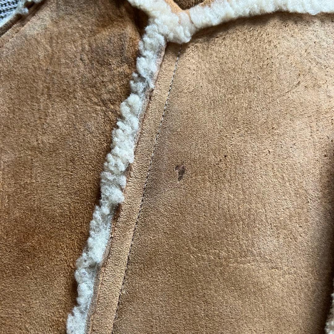 希少70's~80's vintage ムートンベスト　シープスキン　キャメル