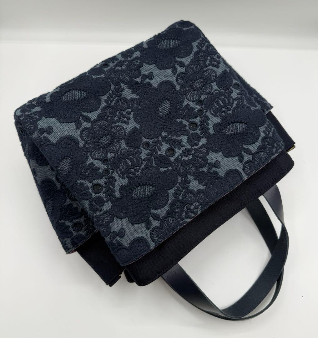 ミナペルホネン smileflower ハンドメイドバッグ スクエアトートバッグ