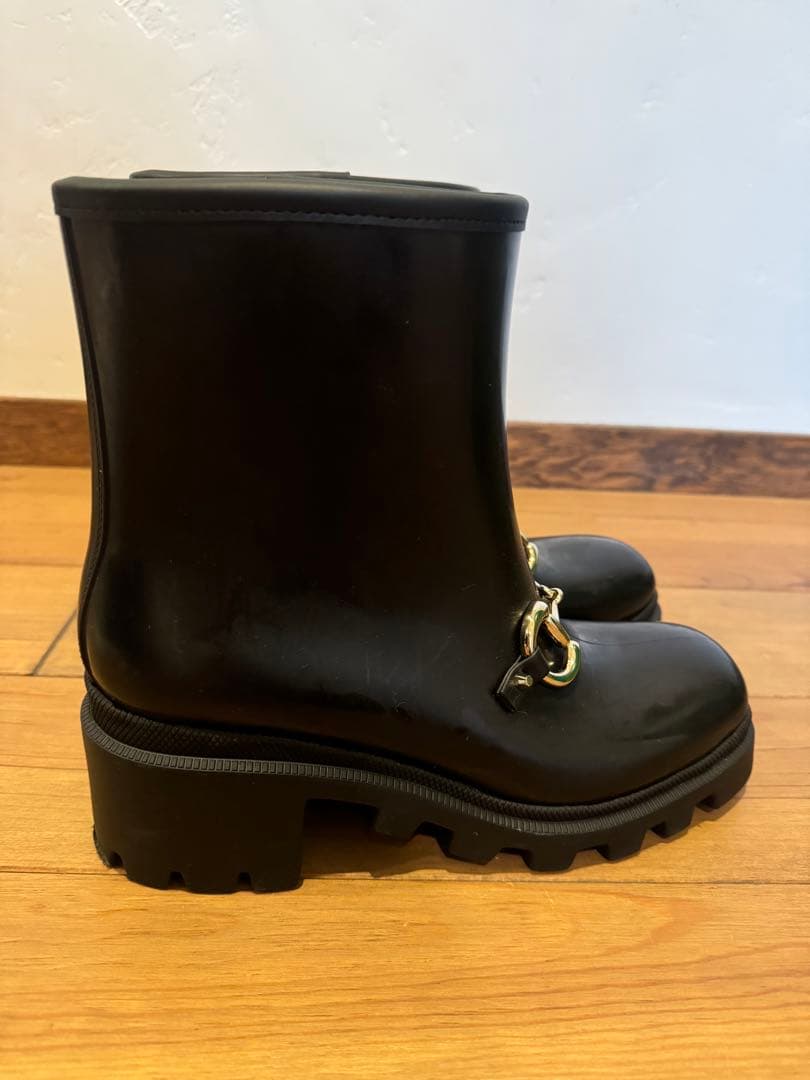 GUCCI 黒 ラバーブーツ　レインブーツ