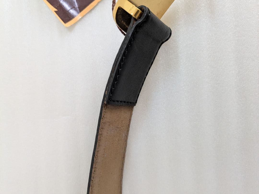 イヴサンローラン ベルト 革 黒 ゴールド ヴィンテージ