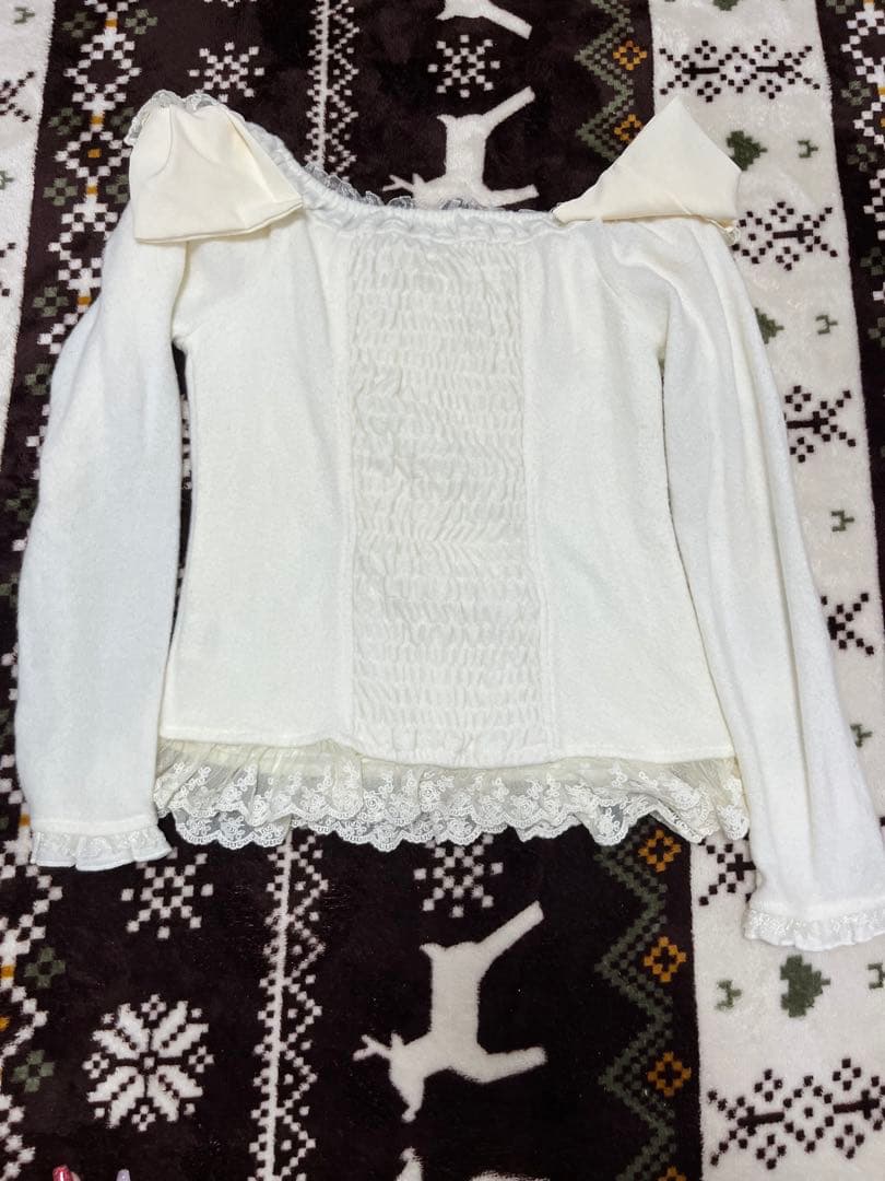 LIZ LISA リズリサ　リボントップス　レース　ホワイト　オフホワイト系