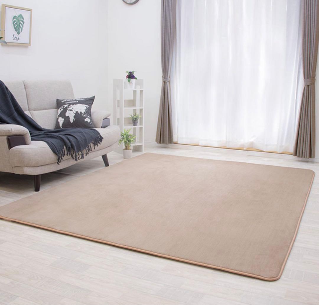【美品】低反発ラグマット200x300cm 極厚25mm 撥水・抗菌・防ダニ加工