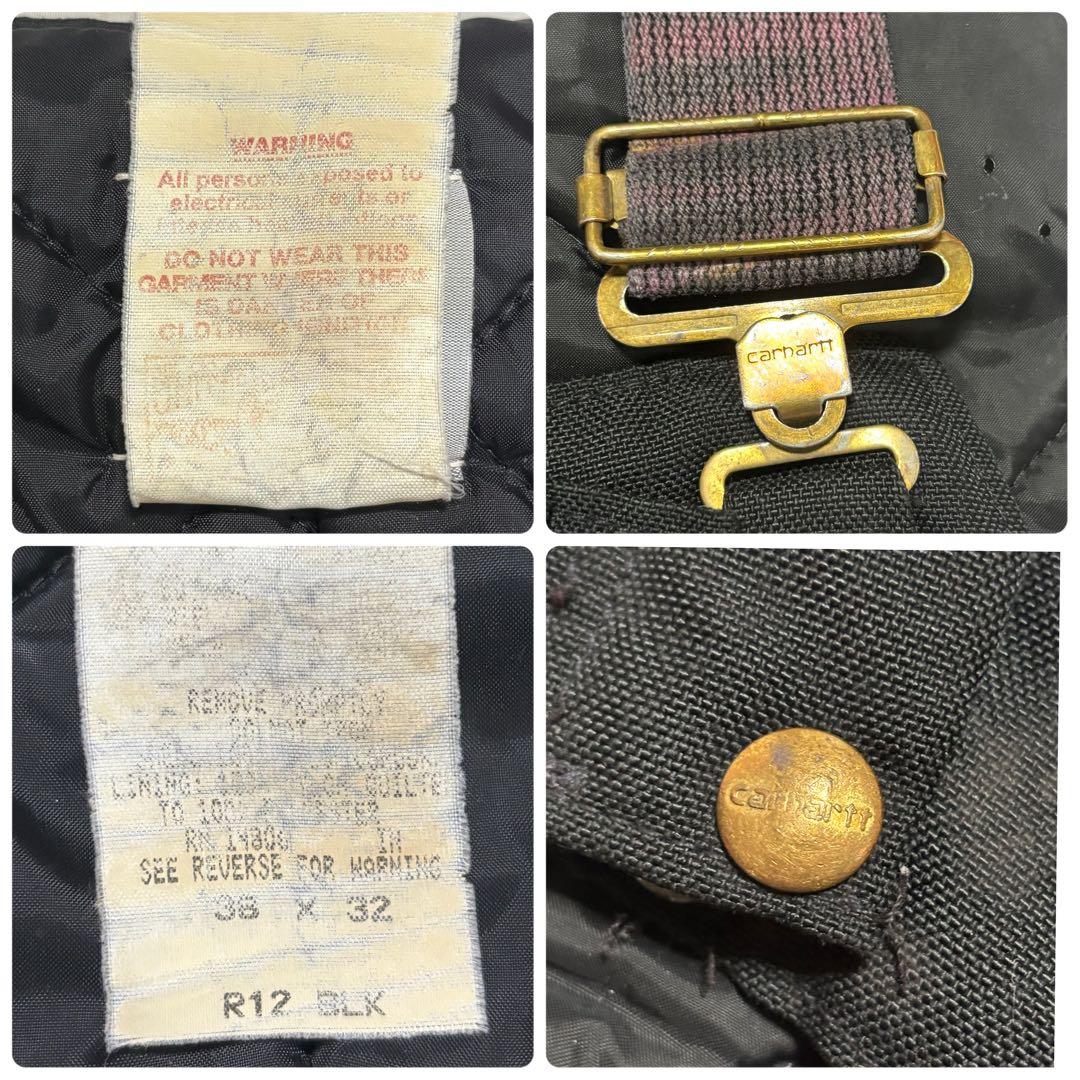 激レア 80s Carhartt ダック ダブルニー オーバーオール 38x32