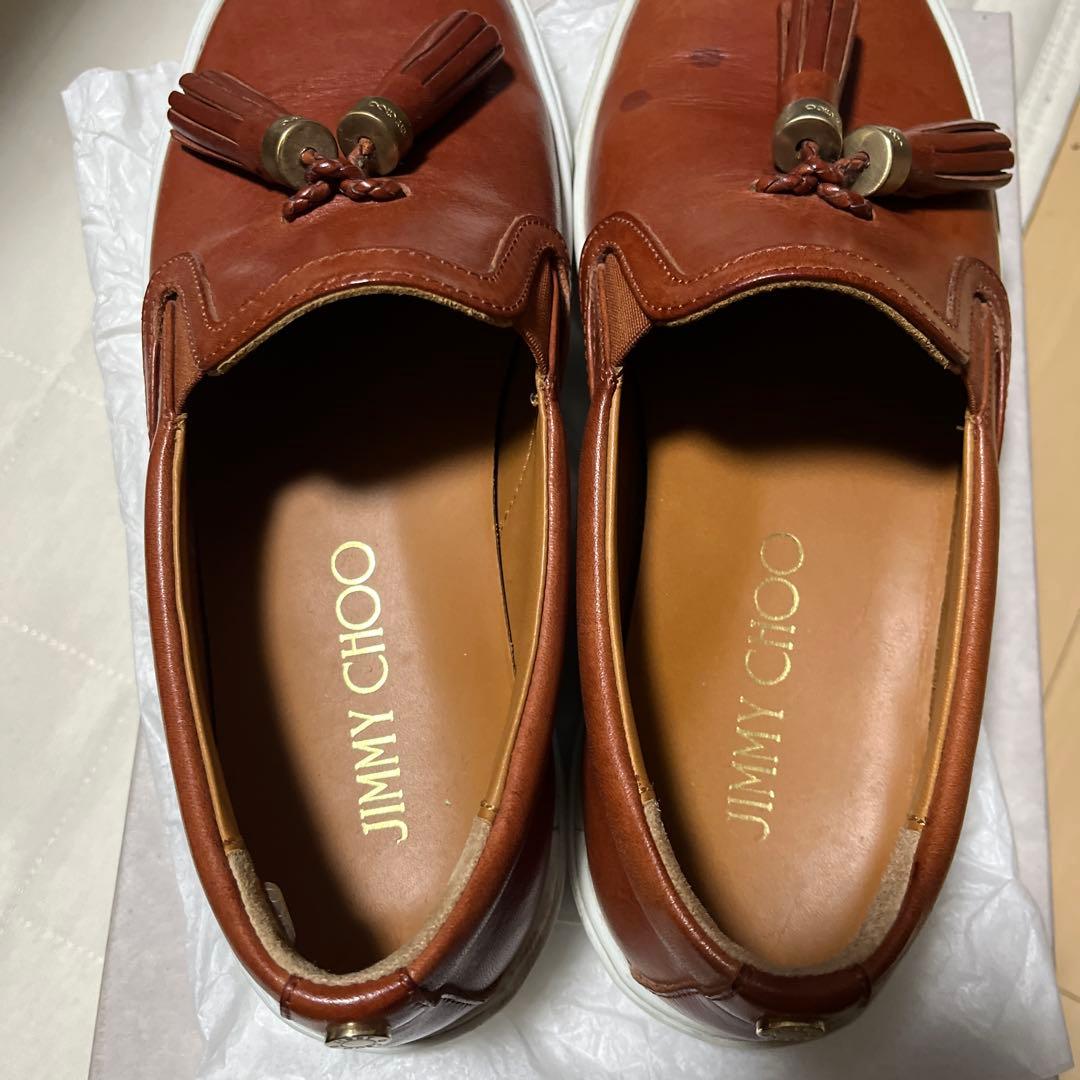 JIMMY CHOO ブラウンレザー スリッポン