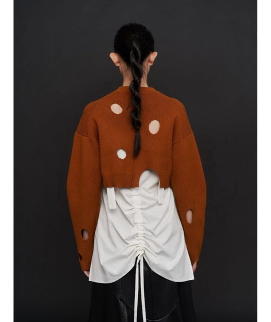 【新品未使用】UN3D. アンスリード ヘムギャザーシャツキャミソール ホワイト