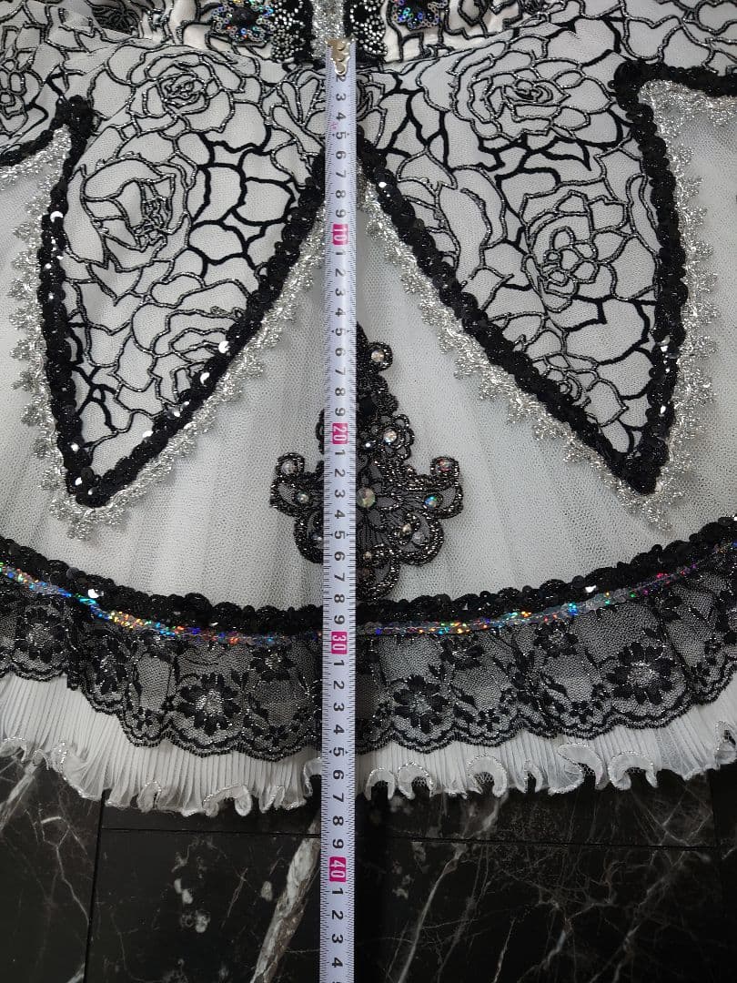 バレエ衣裳コスチューム白×黒:パキータ/サタネラ/アレルキナータ付属品付美品