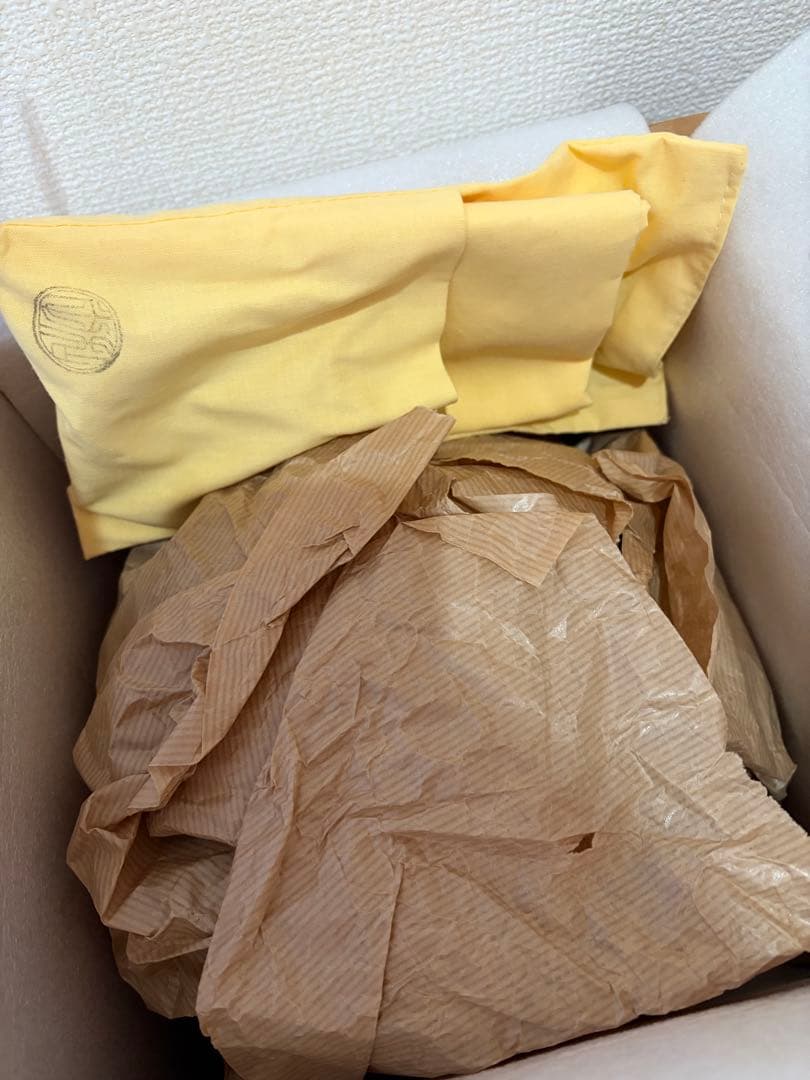 未使用★茶道具　釜師　十二代　和田美之助造　真形羽釜　釜鐶添　共箱　黄布　栞