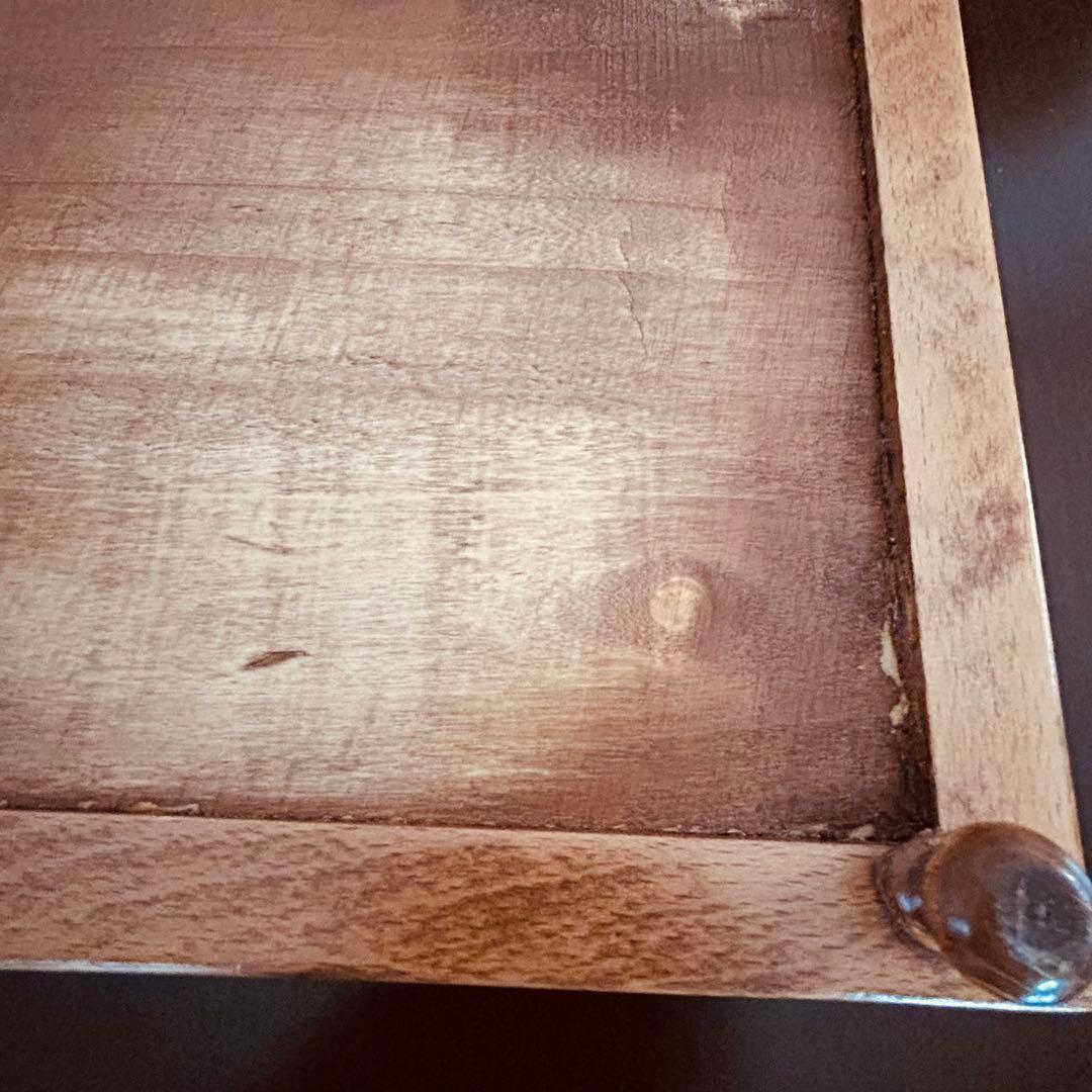 フランスアンティーク　トリベッド　足付き　鍋敷き　木製＆陶磁器