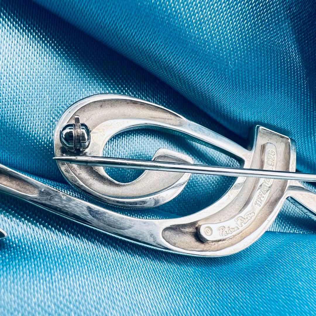 美品　レア　ティファニー　音符　ブローチ　ト音記号　シルバー