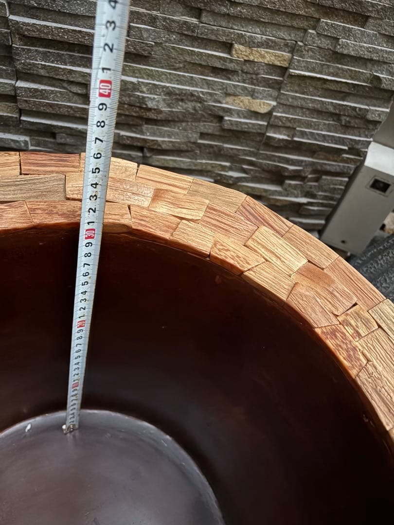 大型　モザイクウッドポット 鉢カバー 43 ×45cm