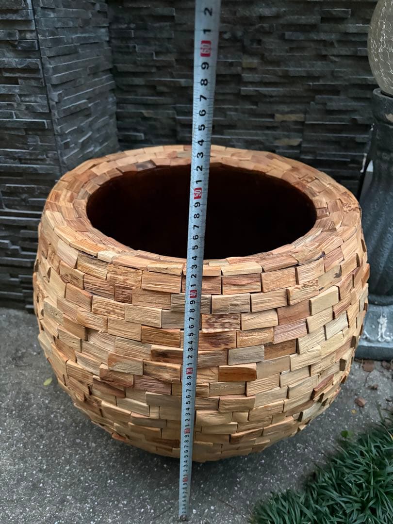 大型　モザイクウッドポット 鉢カバー 43 ×45cm