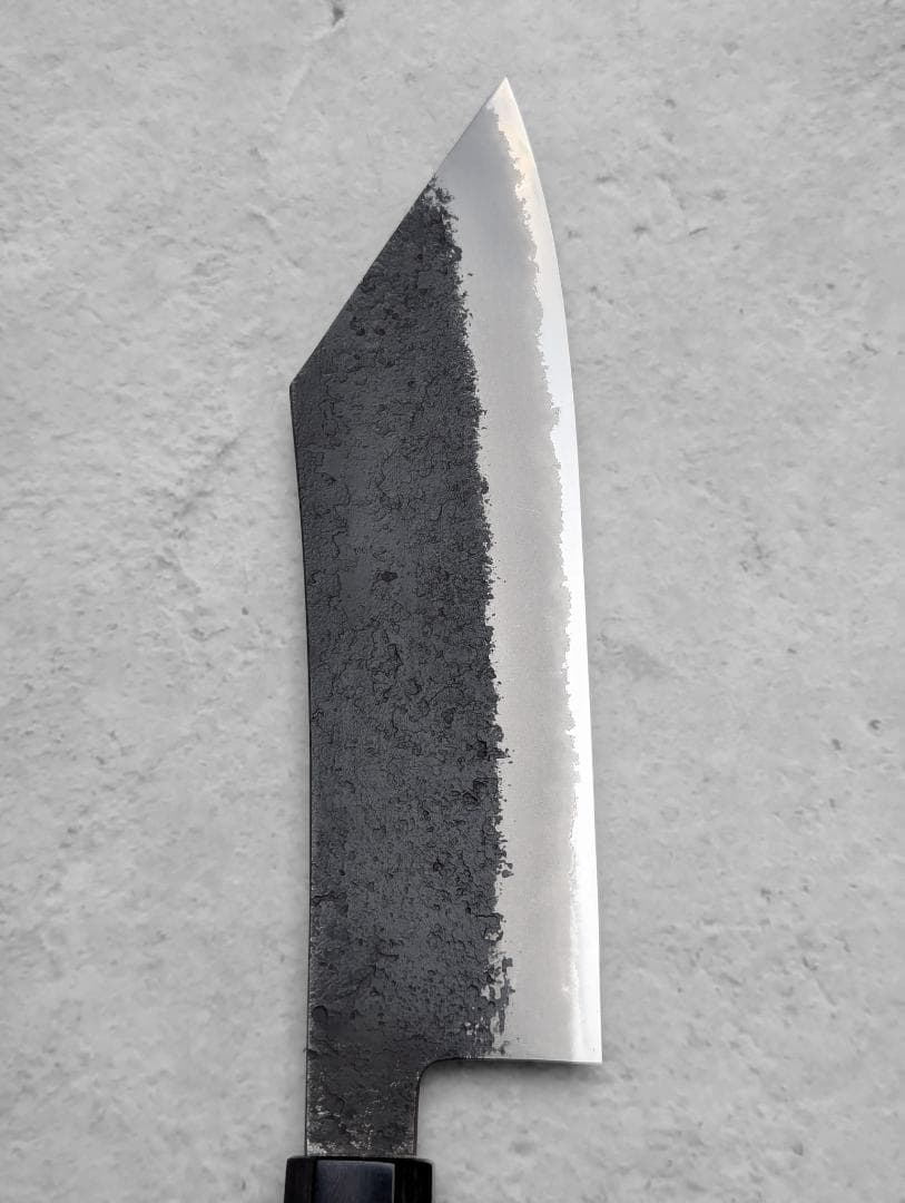 日野浦睦 Hinoura 黒打 梨地 青紙スーパー 博多包丁 180mm