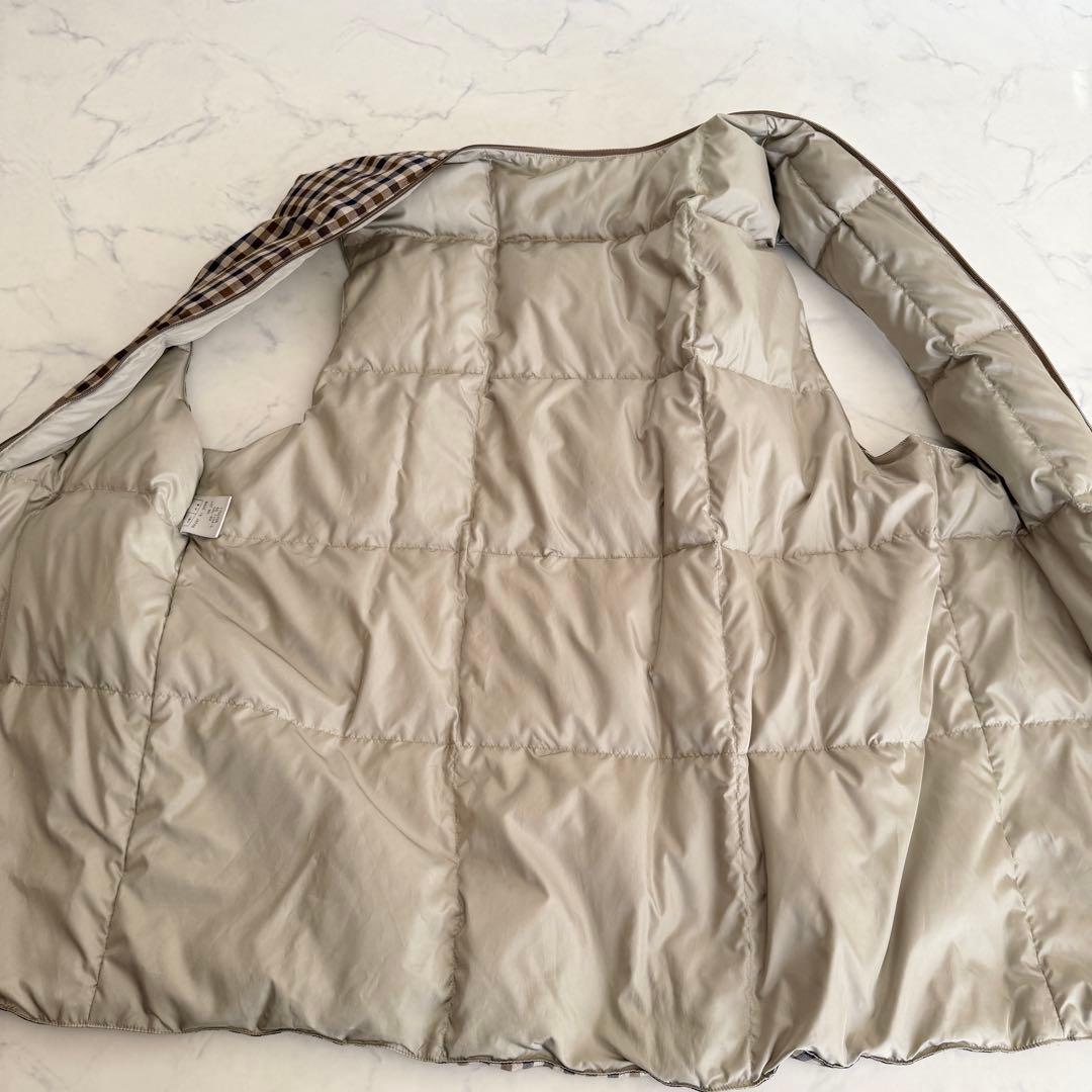 【美品】　アクアスキュータム モッズコート ライナー 裏地チェック ダウンコート